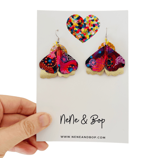 Moth - Summer Eve  - Leather Earrings