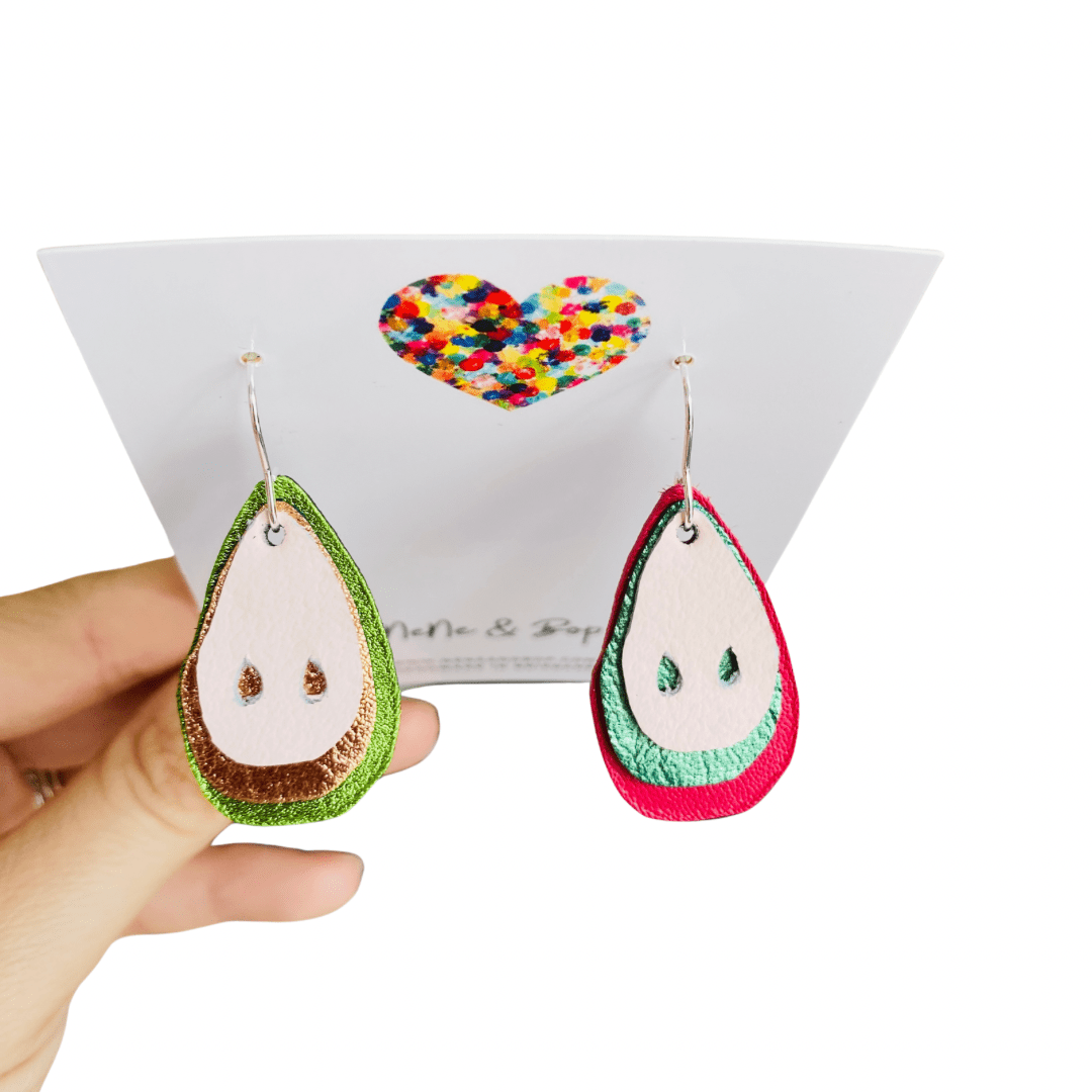 Perfect Pear - Mis-matched Layered Leather Earrings