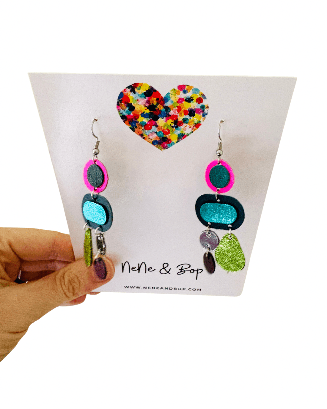 Retro Pebbles - Neo City - Midi - Leather Earrings
