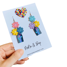 Load image into Gallery viewer, Vase of Blooms - Leather Earrings