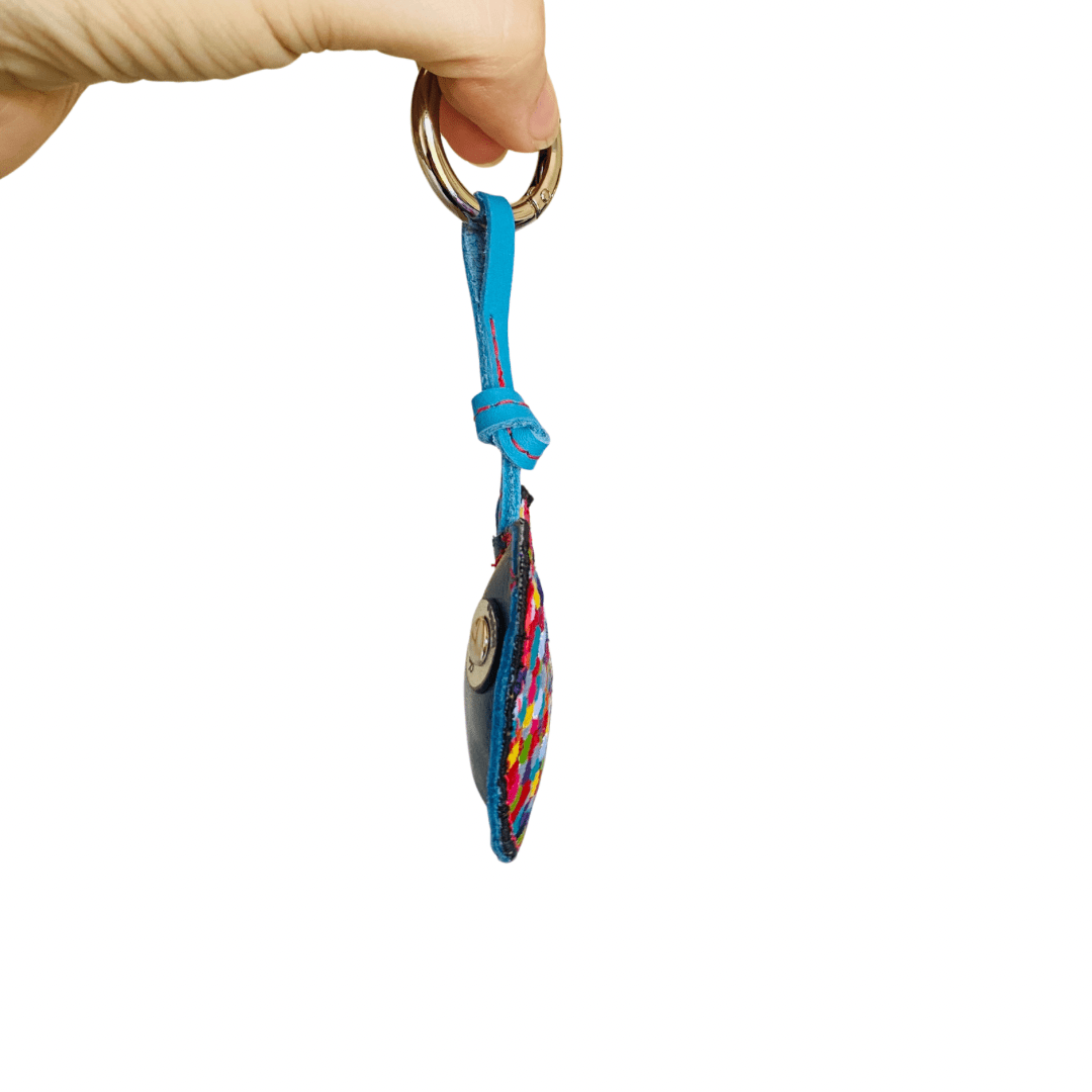 Embroidered Leather Bag Charm/Key chain