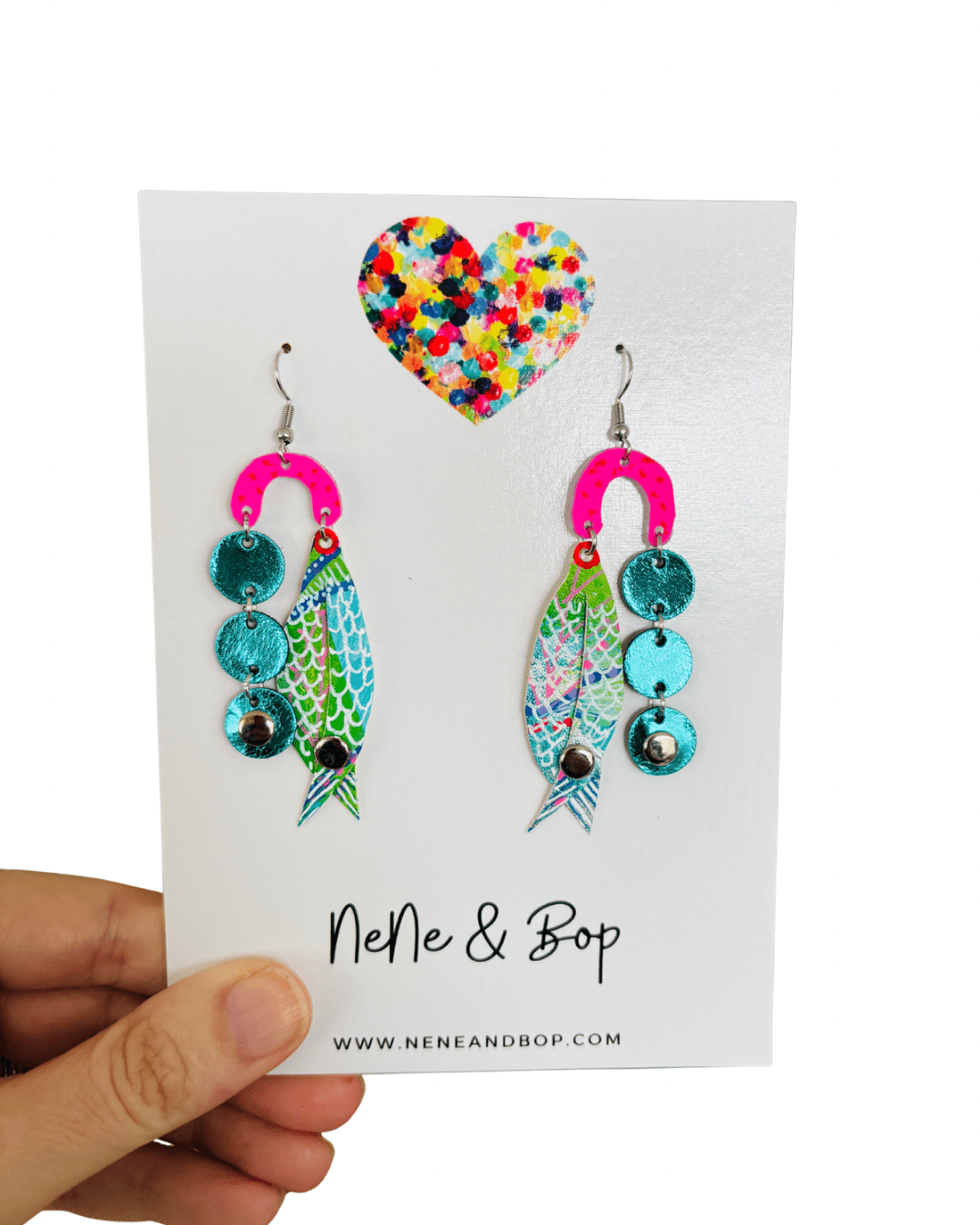 Just Keep Swimming - Leather Earrings
