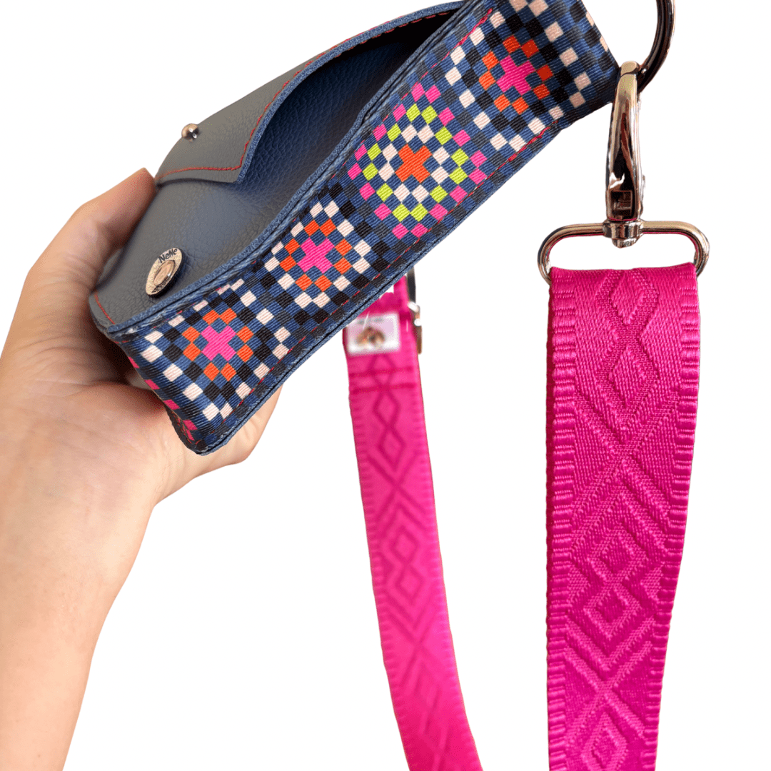 ALLY Mini - 4 in 1 Leather Bag - Deep Blue/Crochet