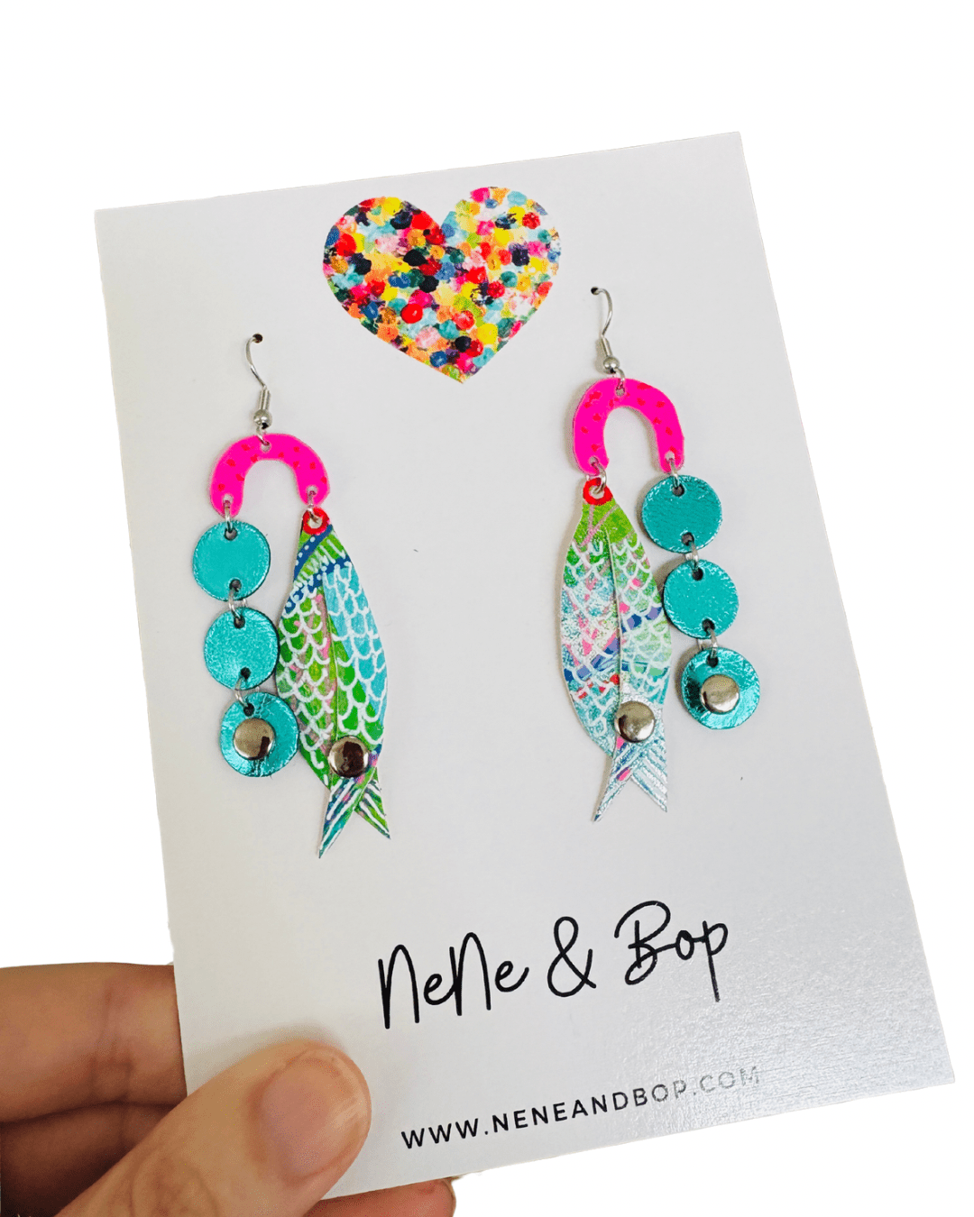 Just Keep Swimming - Leather Earrings