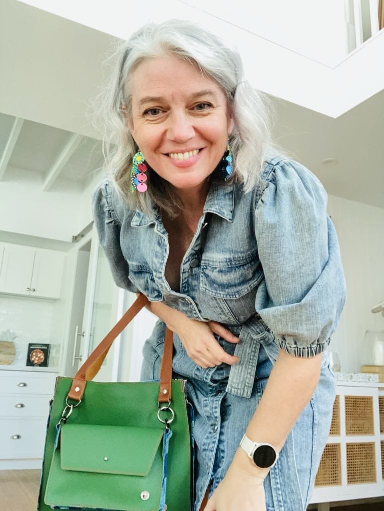 The Everyday Leather Tote & Crossbody Green/Silver