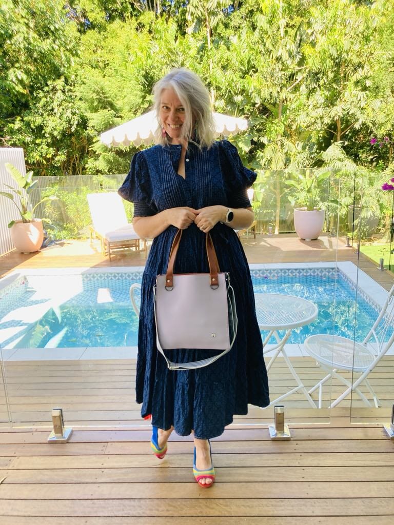 The Everyday Leather Tote & Crossbody Lavender/Blue