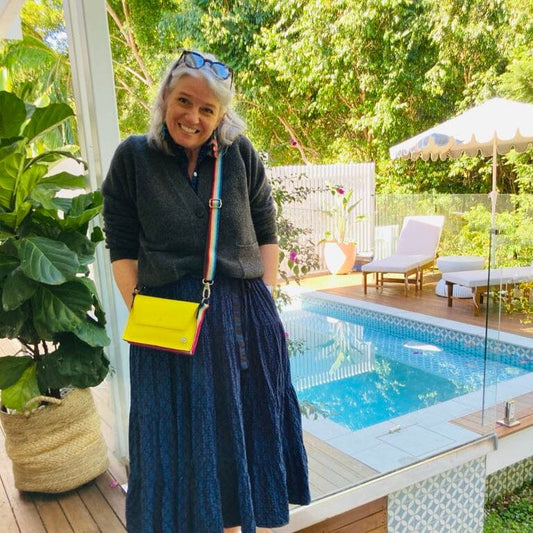 ALLY Mini - 4 in 1 Leather Bag - Yellow Rainbow Pebble