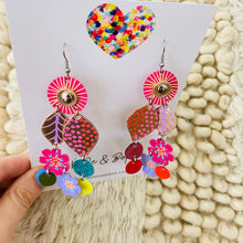 Load image into Gallery viewer, Bouquet of Blooms - Mega 1 - Leather Earrings