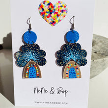 Load image into Gallery viewer, Sunshine and Rainbows - Midnight Blue - Leather Earrings