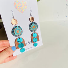 Load image into Gallery viewer, Goldilocks Collection - Teal - Mega - Leather Earrings