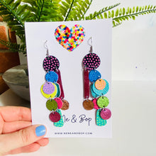 Load image into Gallery viewer, Pebbles - Rainbow Oblongs - Mega - Leather Earrings