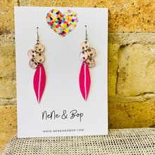 Load image into Gallery viewer, Wattle - Pink &amp; Gold - Leather Earrings