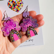 Load image into Gallery viewer, Sunshine and Rainbows Lilac/Pink - Leather Earrings