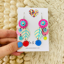 Load image into Gallery viewer, Bouquet of Blooms - Midi 1 - Leather Earrings