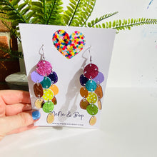 Load image into Gallery viewer, Pebbles - Rainbow Sprinkles 2 - Mega - Leather Earrings
