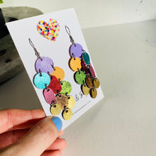 Load image into Gallery viewer, Cluster Pebbles - Lilac/Gold - Midi - Leather Earrings
