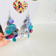 Load image into Gallery viewer, Pebbles - Painted Pastel Drops - Mega - Leather Earrings