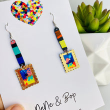 Load image into Gallery viewer, Wish you were here - Framed Cityscape  - Leather Earrings