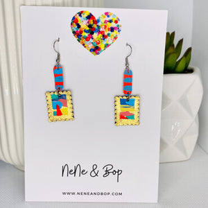 Wish you were here - Framed Seascape  - Leather Earrings