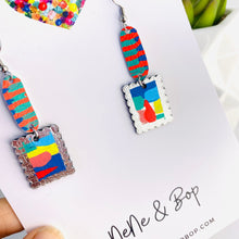 Load image into Gallery viewer, Wish you were here - Framed Seascape I  - Leather Earrings