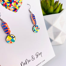 Load image into Gallery viewer, Wish you were here - Painted Drops III  - Leather Earrings