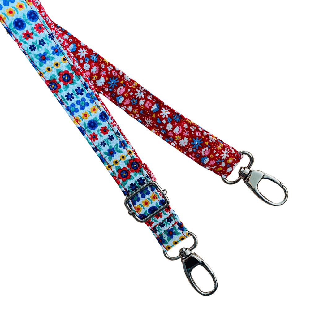 Liberty Red Floral Adjustable Shoulder Strap - Narrow