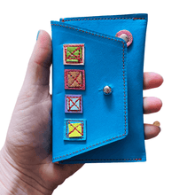 Load image into Gallery viewer, Leather Pocket Purse - Turquoise Nubuck Gems