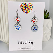 Load image into Gallery viewer, Stellar Double Red/Blue - Leather Earrings