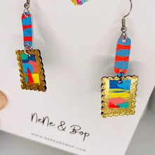 Load image into Gallery viewer, Wish you were here - Framed Seascape  - Leather Earrings
