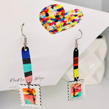 Load image into Gallery viewer, Framed Mini Paintings - Dusk  - Leather Earrings