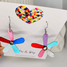 Load image into Gallery viewer, Rainbow Daisy - Leather Earrings