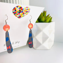 Load image into Gallery viewer, Wish you were here - Long Drops  - Leather Earrings
