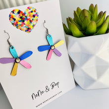 Load image into Gallery viewer, Rainbow Daisy I - Leather Earrings
