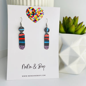 Cylinder Drops - Leather Earrings