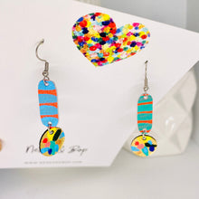 Load image into Gallery viewer, Wish you were here - Painted Drops  - Leather Earrings