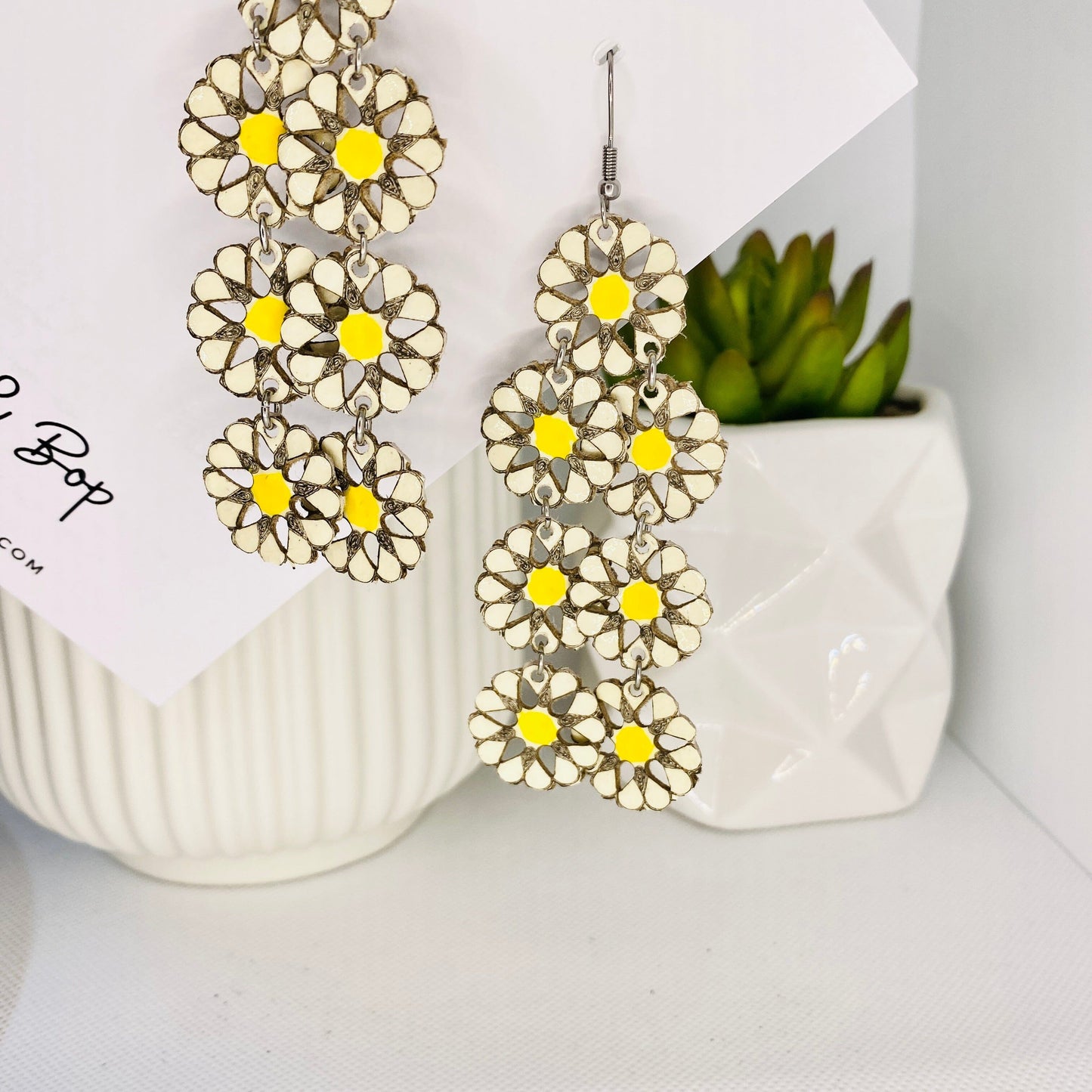Daisy Mega - Leather Earrings