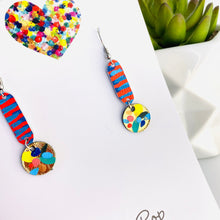 Load image into Gallery viewer, Wish you were here - Painted Drops II  - Leather Earrings