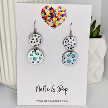 Load image into Gallery viewer, Stellar Double Rainbow/Aqua - Leather Earrings