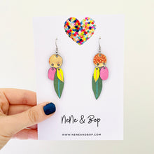 Load image into Gallery viewer, Gum Leaf midi Dangles - Leather Earrings