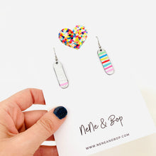Load image into Gallery viewer, Conversation Starter - 1 in 7 - Rainbow - Leather Earrings