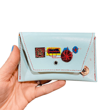 Load image into Gallery viewer, Leather Pocket Purse - Mint Abstract Shapes