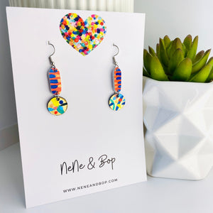 Wish you were here - Painted Drops III  - Leather Earrings