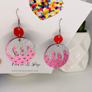 Pink Plum Puddings - Leather Earrings