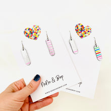 Load image into Gallery viewer, Conversation Starter - 1 in 7 - Rainbow - Leather Earrings