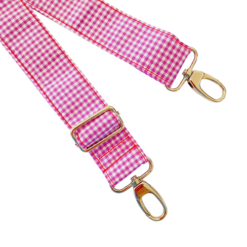 Lavender Small Check Gingham - Adjustable Shoulder Strap