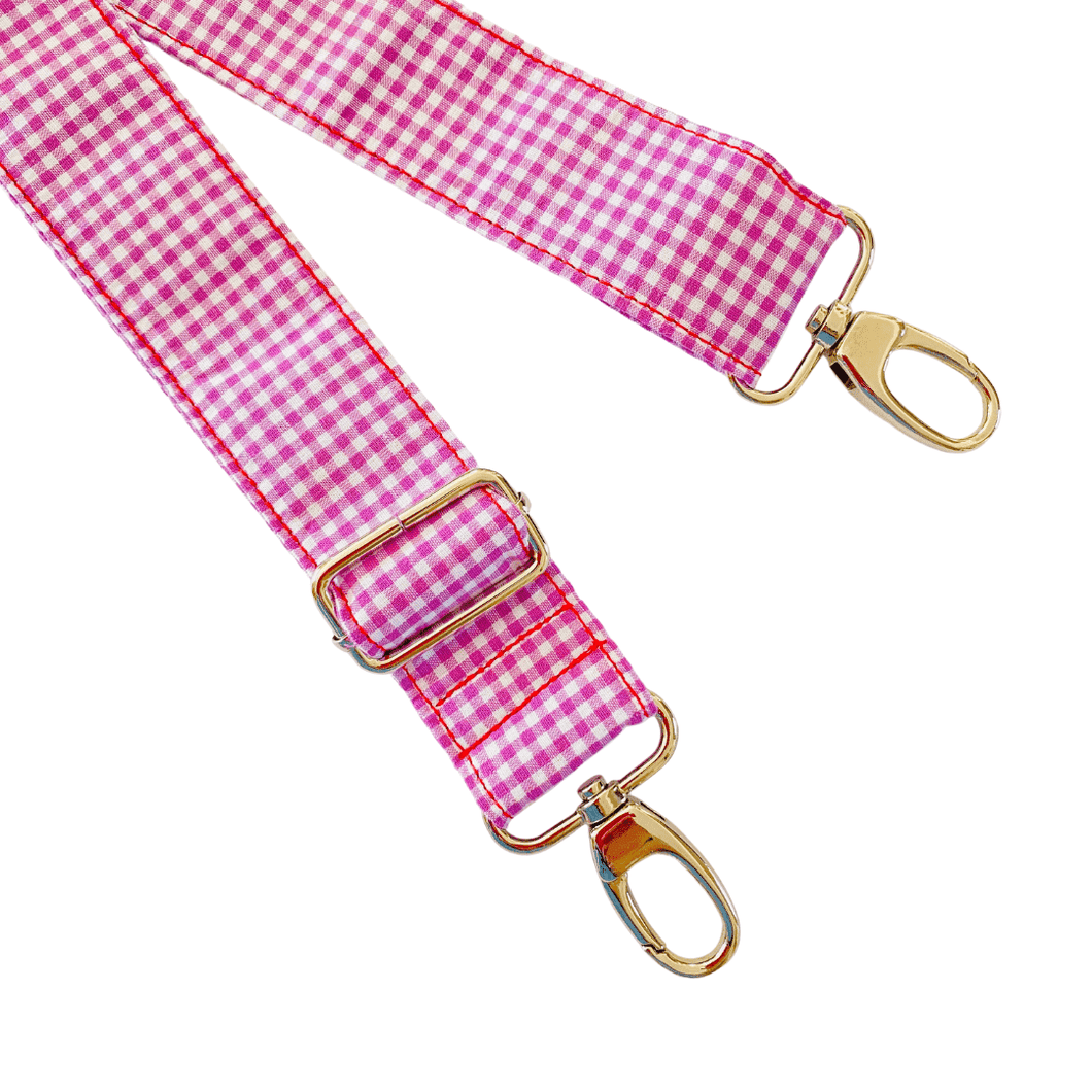 Lavender Small Check Gingham - Adjustable Shoulder Strap