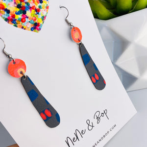 Wish you were here - Long Drops  - Leather Earrings