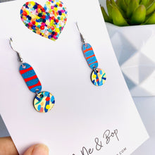 Load image into Gallery viewer, Wish you were here - Painted Drops I  - Leather Earrings