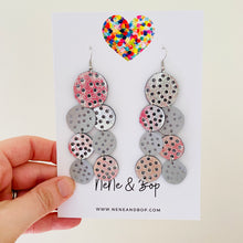 Load image into Gallery viewer, Tonal Mega - Silver - Leather Earrings