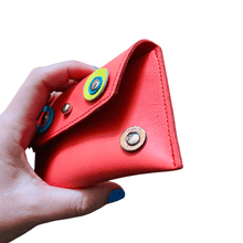 Load image into Gallery viewer, Leather Pocket Purse - Coral Double Spot
